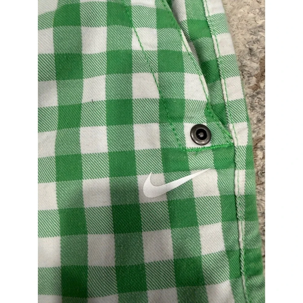 Nike Golf Mens Green Gingham Dri-FIT‎ Cargo Shorts 38 Plaid 452715-317